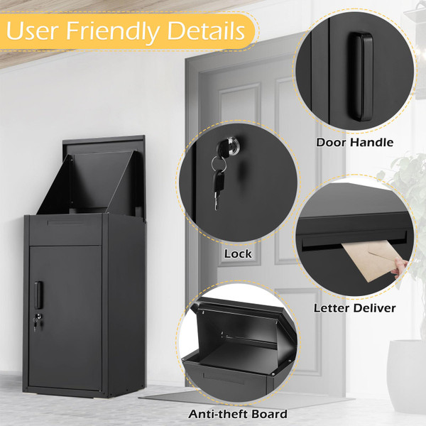 Lockable Anti-Theft Parcel Drop Box with Mailbox product image