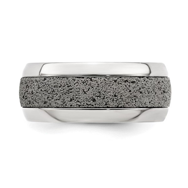 Men's Titanium Pattern Band with Grey Crete - 10mm  product image