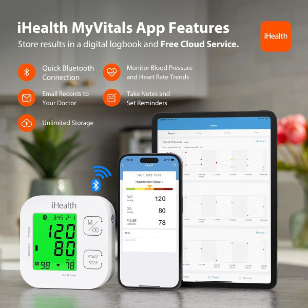 iHealth Track Smart Upper Arm Blood Pressure Monitor product image