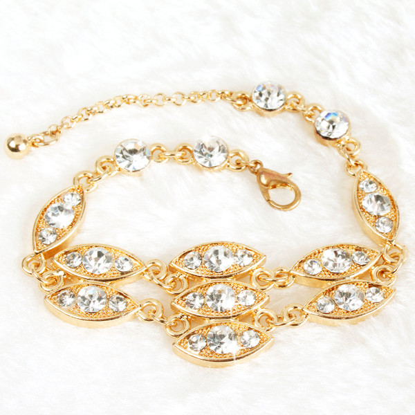 Burnished Gold Rhinestone Bling Bracelet product image