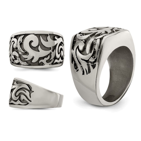 Men's Titanium Pattern Signet  Ring product image