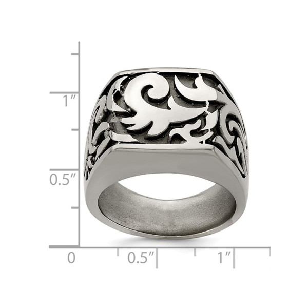 Men's Titanium Pattern Signet  Ring product image