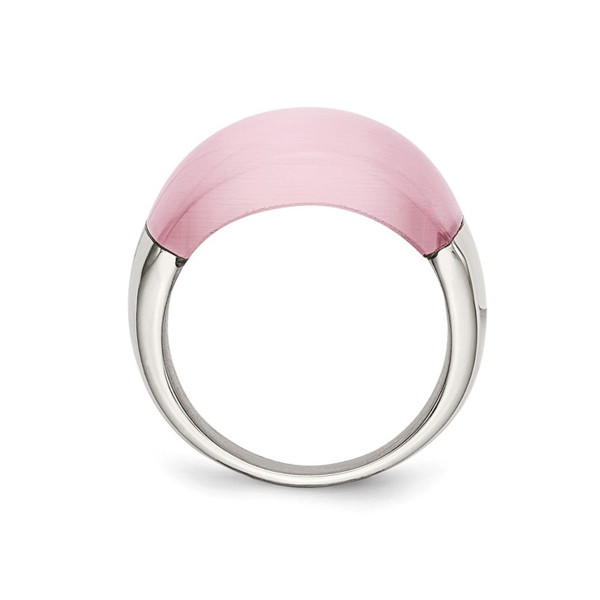 Stainless Steel Brushed Pink Cats Eye Ring product image