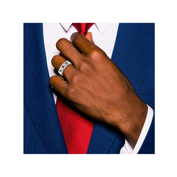Men's Stainless Steel Chain Link Band Ring (7mm) product image