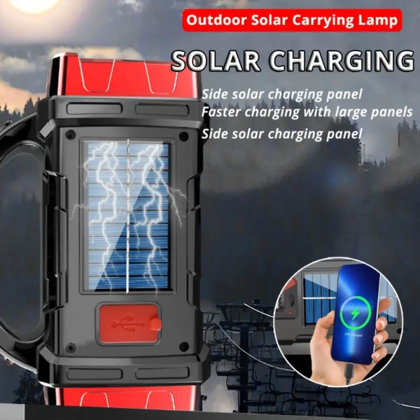 Solar & USB Rechargeable LED Lantern Work Light product image