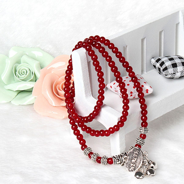 Red Agate Beaded Good Luck Bracelet product image