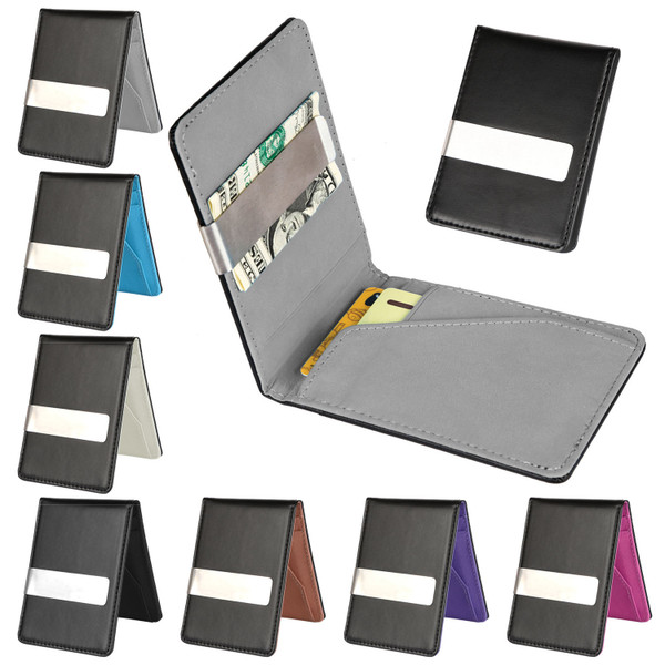 RFID Blocking Slim PU Leather Bifold Wallet with Money Clip product image