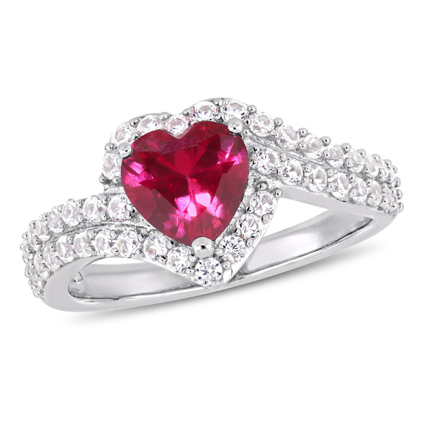 2.49 Carat (ctw) Lab-Created Ruby and White Sapphire Ring product image