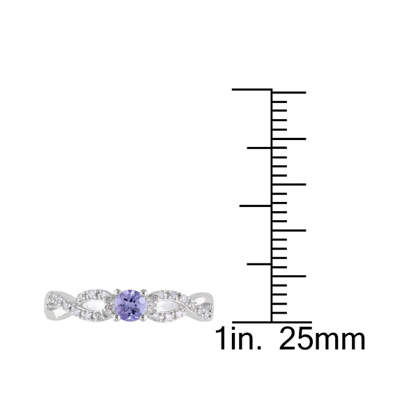 1/6 Carat (ctw) Tanzanite Infinity Ring with Accent Diamonds product image