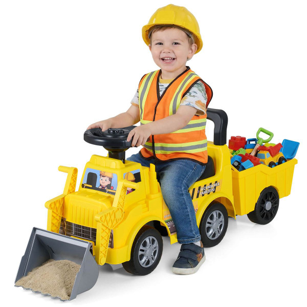 2-in-1 Ride on Excavator with Detachable Trailer Shovel product image