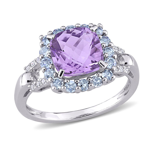 2.30 Carat (ctw) Amethyst and Tanzanite Ring in Sterling Silver product image