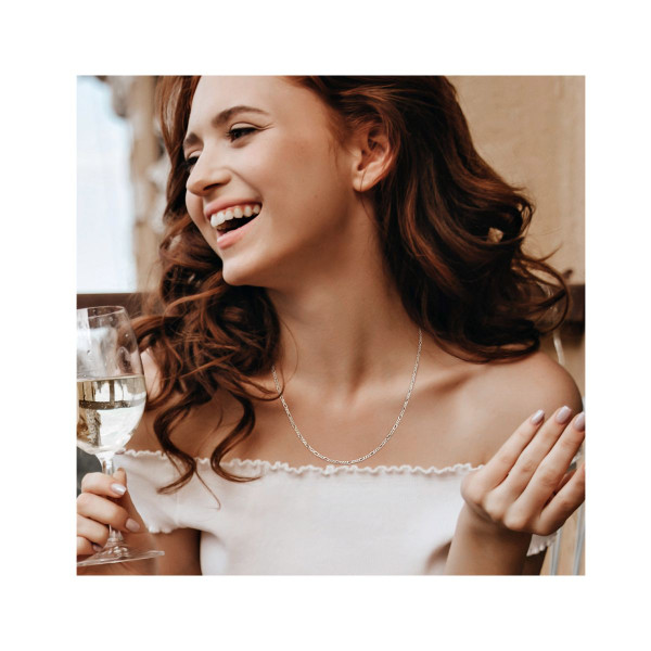 Sterling Silver Figaro Chain Necklace (18 inches 1.5mm) product image