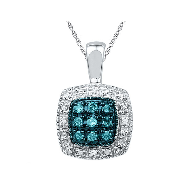 1/10 Carat (ctw) Blue and White Accent Diamond Necklace product image