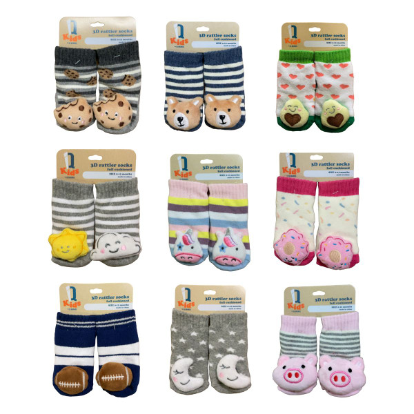 IQ Brands 3D Baby Rattle Socks product image
