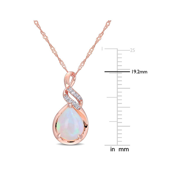 1.20 Carat (ctw) Blue Opal Drop Twist Necklace in 10K Rose Gold  product image