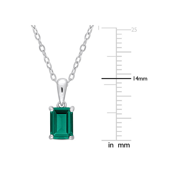 7/8 Carat (ctw) Emerald-Cut Lab-Created Emerald Necklace product image