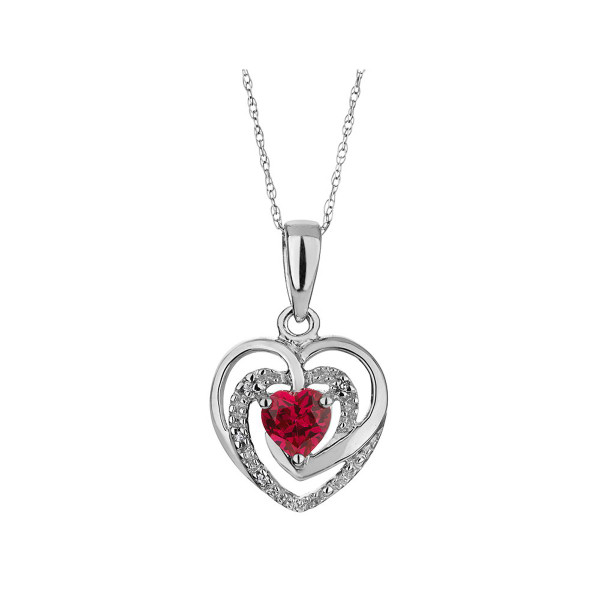 7/8 Carat (ctw) Lab-Created Ruby Heart Earrings and Pendant Set product image