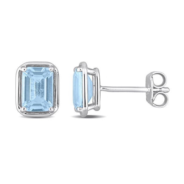 2.50 Carat (ctw) Blue Topaz Emerald-Cut Solitaire Stud Earrings product image