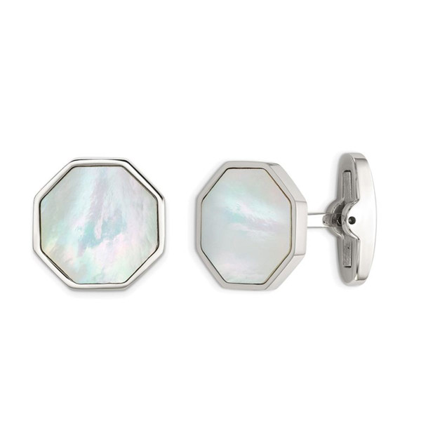 Polished Octagon Mother-of-Pearl Cuff Links  product image