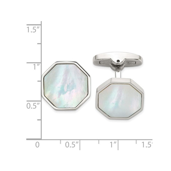 Polished Octagon Mother-of-Pearl Cuff Links  product image