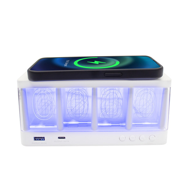 Vintage Wireless Charging Glow Alarm Clock product image