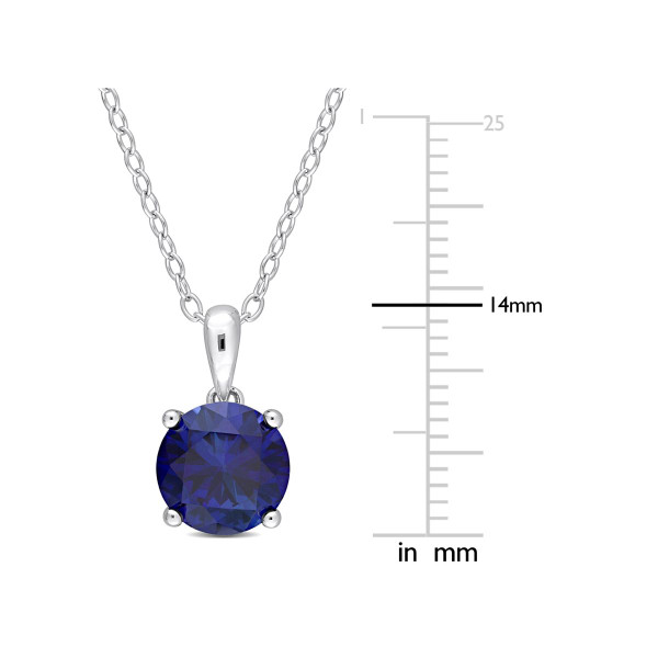 2.40 Carat (ctw) Lab-Created Blue Sapphire Solitaire Necklace product image