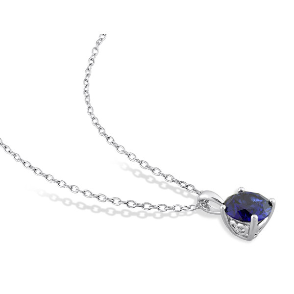 2.40 Carat (ctw) Lab-Created Blue Sapphire Solitaire Necklace product image