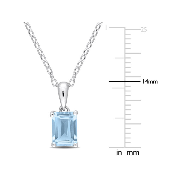 1.20 Carat (ctw) Blue Topaz Emerald-Cut Pendant Necklace product image