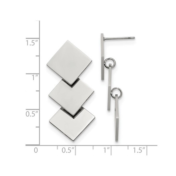 Stainless Steel Geometric Squares Dangle Earrings product image