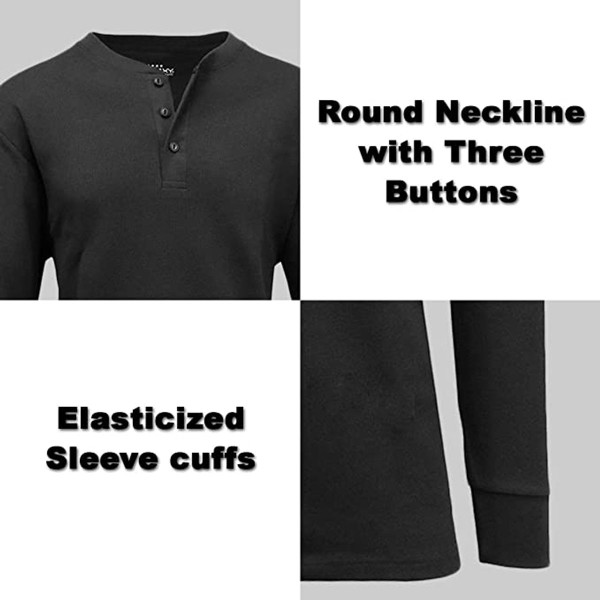 Men's Thermal Waffle Knit Long Sleeve Henley Shirt product image