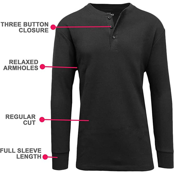 Men's Thermal Waffle Knit Long Sleeve Henley Shirt product image