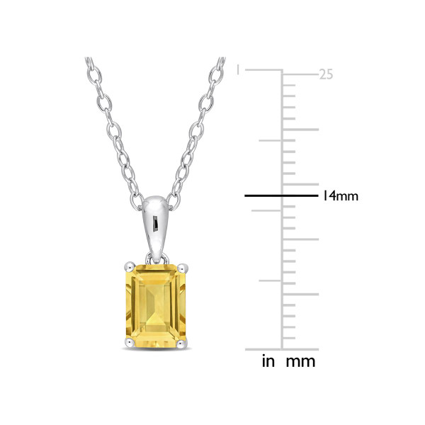 1.12 Carat (ctw) Citrine Emerald-Cut Pendant Necklace product image