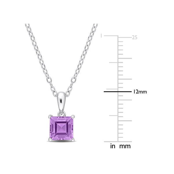 1.00 Carat (ctw) Amethyst Princess-Cut Solitaire Necklace product image