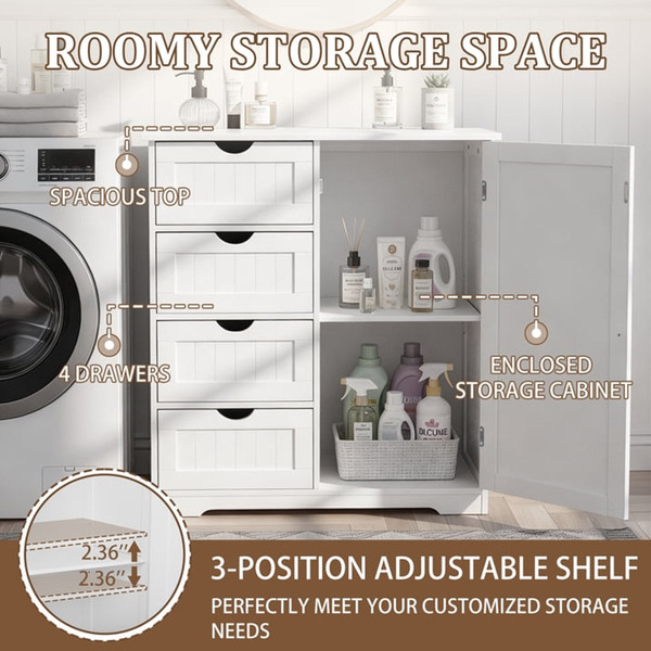 Large Wooden Bathroom Floor Cabinet product image