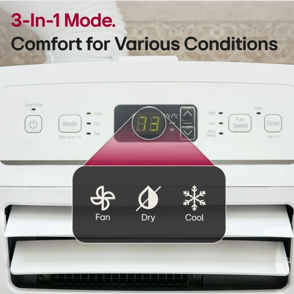 LG 10,000 BTU (DOE) Dual Inverter Smart Wi-Fi Enabled Portable Air Conditioner product image