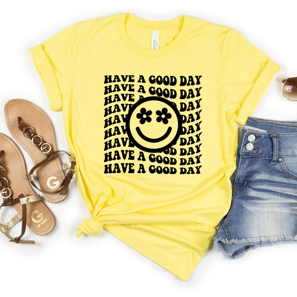 Have a Good Day Star Smiley Face Short Sleeve Graphic Tee product image
