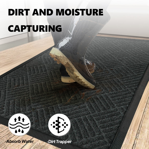 Black Rubber Front Door Mat product image