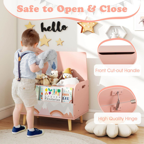 Kids  Wooden Toy Box  with  Bookcase product image