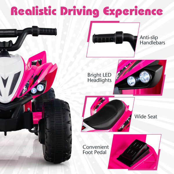 12V Quad 4 Wheeler Ride-On Toy with Wireless Connection and USB Port product image