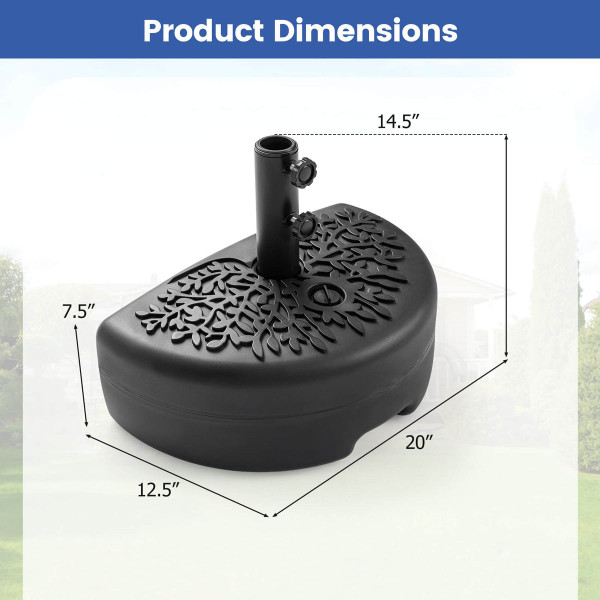 55 lbs Half Round Patio Umbrella Base product image
