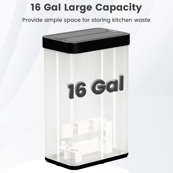 16-Gallon Trash Can with Wing Lid and Motion Sensor Technology product image