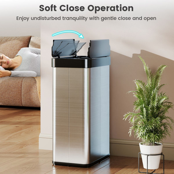 16-Gallon Trash Can with Wing Lid and Motion Sensor Technology product image