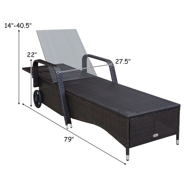 Outdoor Chaise Lounge with Adjustable Backrest product image