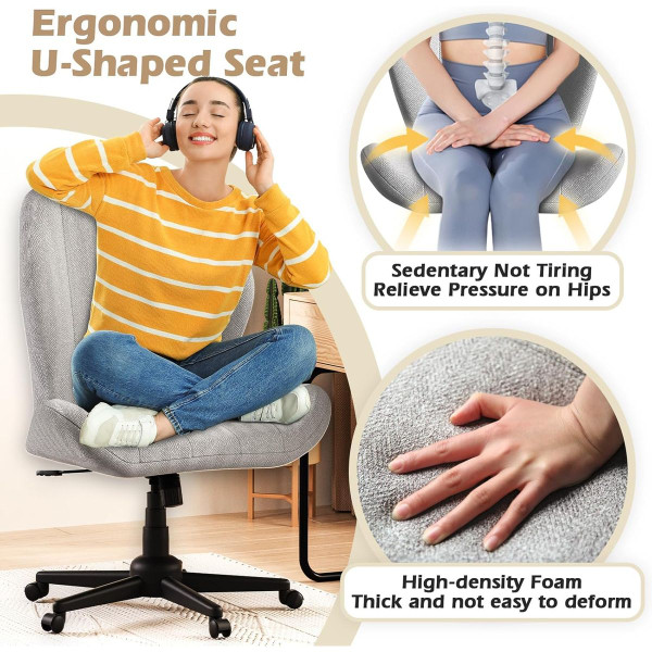 Armless Wide Cross Legged Office Chair product image
