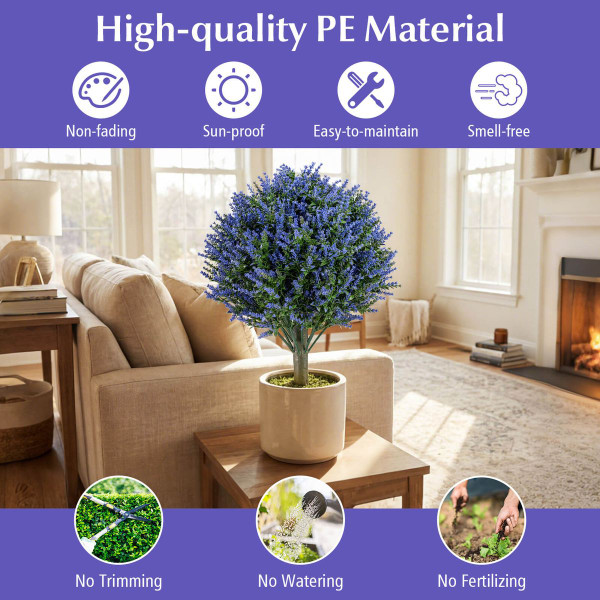 24" Artificial Lavender Topiary Ball Trees (2-Pack) product image