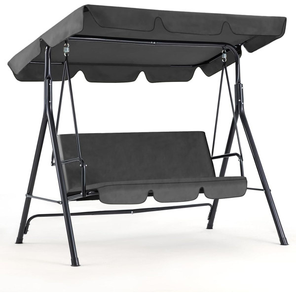 3-Seat Glider Patio Swing with Adjustable Canopy product image