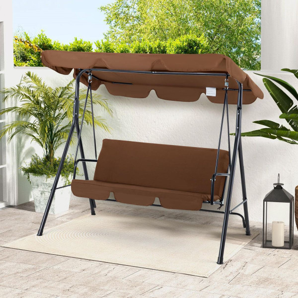 3-Seat Glider Patio Swing with Adjustable Canopy product image