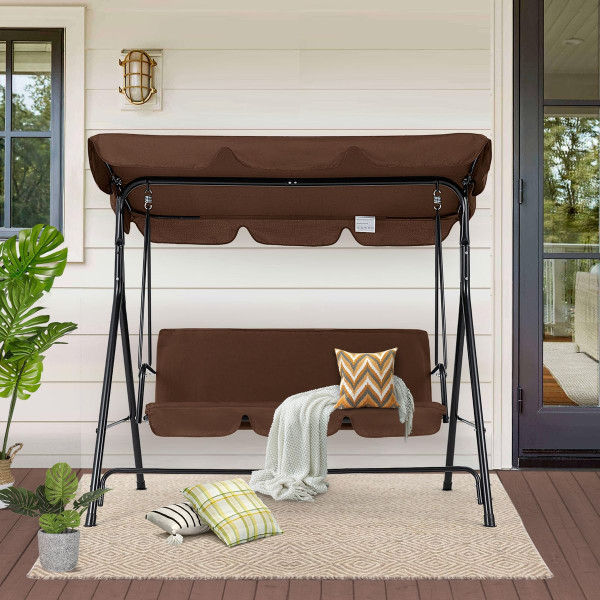 3-Seat Glider Patio Swing with Adjustable Canopy product image