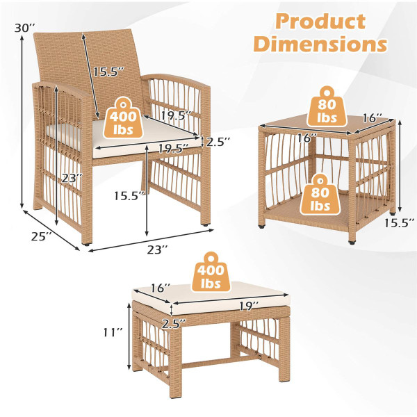 Patio Rattan Furniture (5 Piece Set) product image
