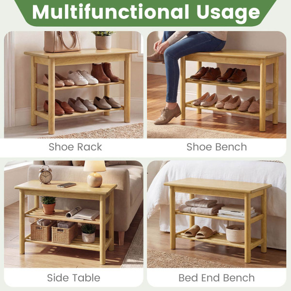 3-Tier Freestanding Shoe Rack Bench product image